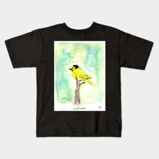 hooded warbler watercolor Kids T-Shirt